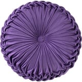 Tiowo Runde Bodenkissen Weiche Samt Stuhlkissen Plissee Sitzkissen Dekorative Kissen Kürbis Zierkissen für Home Couch Sofa Stuhl Auto Bett (Violet)