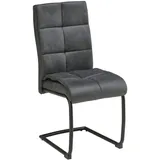 Livetastic Schwingstuhl, Dunkelgrau, Metall, Textil, U-Form, 38x97x45 cm, Esszimmer, Stühle, Esszimmerstühle, Schwingstühle