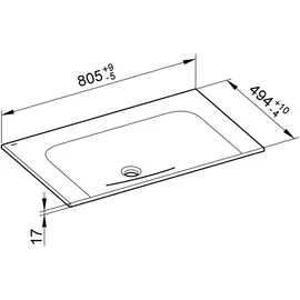 Keuco X-Line Waschtisch 80 x 49,3 cm (33160318000)