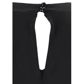 LASCANA Kurzoverall mit V-Ausschnitt, elastischer Jumpsuit mit Taschen schwarz 38