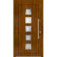 Kunststoff Haustür nach Maß "FLORA" 71 mm Golden Oak holzähnlich beidseitig innen öffnend DIN rechts