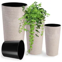 Kadax Bio-Blumentopf Set 19 x 25 x 30 cm Beige