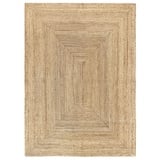 HAMID Jute Teppich, Alhambra Teppich Handgewebt 100% Naturfaser de Jute, Wohnzimmer, Schlafzimmer, Flurteppich, Farbe Natur (160x230cm)