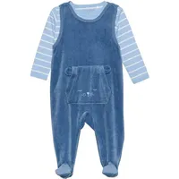 FIXONI Kinder Langarmbody "Body LS w.Velour Romper" in Blau | Gr.: 50