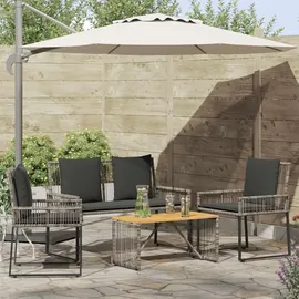 vidaXL Gartenmöbel Set 9-tlg. Grau/Dunkelgrau