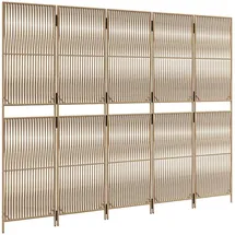 vidaXL Paravent 5-tlg. Beige Poly Rattan