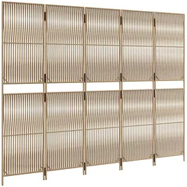 vidaXL Paravent 5-tlg. Beige Poly Rattan