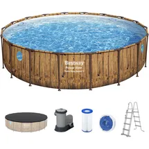 BESTWAY Power Steel Swim Vista Series Frame Pool rund Set 549 x 122 cm inkl. Filterpumpe