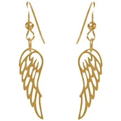 Gemshine Ohrringe 'Flügel WINGS Schutzengel' gold coloured Hellbraun Damen 