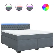 vidaXL Boxspringbett 180 x 200 cm Dunkelgrau