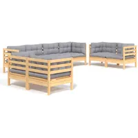 vidaXL Garten-Lounge-Set 8-tlg. grau Kiefer