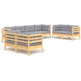 vidaXL Garten-Lounge-Set 8-tlg. grau Kiefer