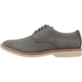 CLARKS Atticus Lt Lace Oxford, Dunkelgraues Nubuk, 43 EU