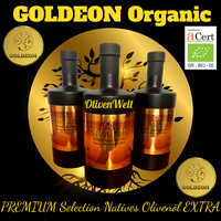 GOLDEON ORGANIC Nativ Olivenöl EXTRA aus Thassos 3x0.5 Liter-EXPRESS KOSTENLOS