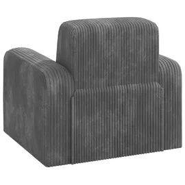vidaXL Sessel Hellgrau Cord 1 x 1 x 1 cm Grau mit Rollen