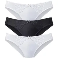 PETITE FLEUR Slip 3 St. Schwarz/Weiß 32/34