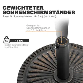avestar Schirmständer Aluminium 15 kg Schwarz