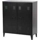 [en.casa] Aktenschrank, Oripää 90x80x33 cm Schwarz