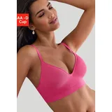 LASCANA Push-up-BH COMFY BRA ohne Bügel aus Baumwolle mit Struktur, bequemer BH rosa 75