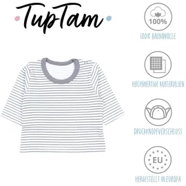 TupTam Baby Jungen Langarmshirt 5er Set, Farbe: Blau dunkelgrün weinrot grau), Größe: 104 - 104