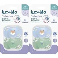 LUC ET LEA Duo de sucettes anatomiques extra-fines – Renard et Petit Cœur 2x1 pc(s)