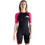 CRESSI Women's Tiburon Lady Shorty Wetsuit Black/Pink 2mm M/3 Neopren und Elastan Neoprenanzug, Schwarz/Rosa