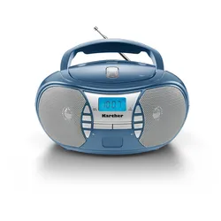 Kärcher Karcher RR 5025-C tragbares CD Radio (CD-Player, UKW Radio, Batterie/Netzbetrieb, AUX-In) blau