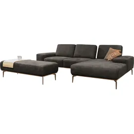 W.Schillig Ecksofa "run, Designsofa mit tollem Sitzkomfort, L-Form", grau (antracite s37), B:299cm H:88cm T:178cm, Longlife Xtra-Leder Z73: Naturwalkleder der Luxusklasse aus den erlesensten Rohhäuten.