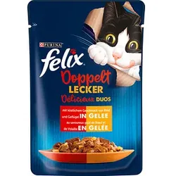 felix® Katzen-Nassfutter Doppelt lecker Délicieux duos mit Rind und Geflügel 26x 85,0 g