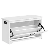 VASAGLE Schuhbank 80 x 46 x 30 cm mit seitlichen Griffmulden / weiß