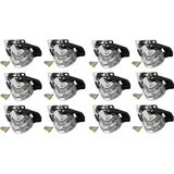 KOTARBAU® 12er Set Transparente Möbelrollen Ø 50 mm mit Bremse für alle Bodenarten Lenkrolle Gummirolle Transportrolle Sofarolle Schieberolle W...