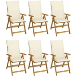 vidaXL Klappbare Gartenstühle 59 x 86,6 x 31,6 cm braun 6 St.
