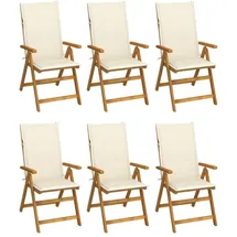 vidaXL Klappbare Gartenstühle 59 x 86,6 x 31,6 cm braun 6 St.