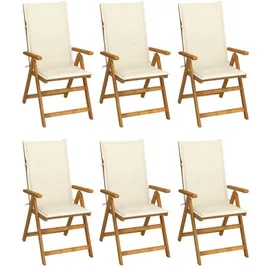 vidaXL Klappbare Gartenstühle 59 x 86,6 x 31,6 cm braun 6 St.