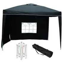 Lex Faltpavillon 3 x 3 m inkl. 2 Seitenteile schwarz