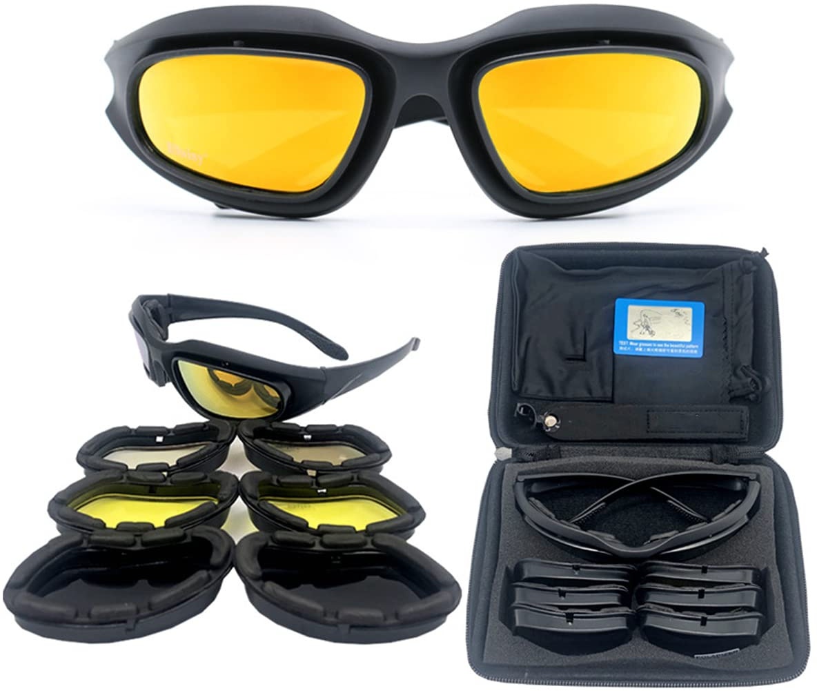 Amacoam Fahrradbrille, Polarisierte Sonnenbrille Herren Damen Sportbrillen mit 4 Wechselgläser, Winddichte Fahrradbrille UV400 Schutzbrille Sportbrille Radsport für Radfahren Laufen Golf Baseball