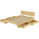 Erst-Holz Erst-Holz, Doppelbett Futonbett 140x200 Massivholzbett Kiefer natur Ehebett Rollrost 60.62-14