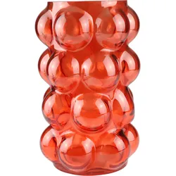 Dekovase AM DESIGN "Orangefarbene, bauchige Glasvase", orange, B:15cm H:25,5cm, Glas, Vasen, für lebendige Deko