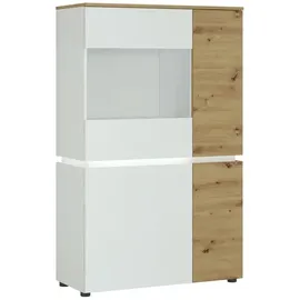 Möbel Kraft Vitrine Soft-Close 91 x 40 x 146 cm Weiß