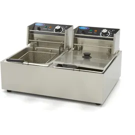 MAXIMA Gastro Fritteuse 2 x 6 l Edelstahl