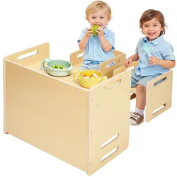 VEVOR Kinder Montessori Aktivitätstisch Lernstuhl Spielen Höhenverstellbar