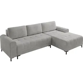 Mirjan24 Ecksofa Aris L, mit Bettkasten und Schlaffunktion, Wohznimmer Sofa (Farbe: Velo 633, Seite: Rechts) | Beige