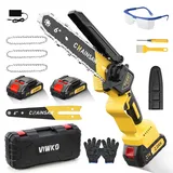 Mini Akku Kettensäge 6 Zoll, 1000W Brushless Mini Kettensäge Elektro mit 4000mAh Akku, Handkettensäge mit Auto-Öler, Astsäge Akku Kompatibel mit Makita, Motorsäge für Garten Baumschnitt Schere