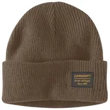 Carhartt Herren Strickmütze, robust, Patch Beanie-Mütze, Kaffee, Einheitsgröße - Einheitsgröße