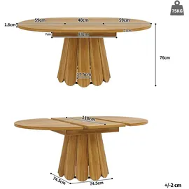 stilvora Esstisch 118 x 76 x 118 cm braun