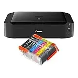 IC-Office IP8750 Farbtintenstrahl Drucker (Drucken, CD-Druck, A3, WLAN, AirPrint) schwarz + 6 XL Tintenpatronen