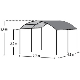 SHELTERLOGIC Folien Carport Unterstand 490x270x240 cm