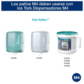 TORK Putztuchrollen ReflexTM M4 Advanced 2-lagig weiß, 450 Blätter, 6 Rollen