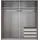 WIMEX Schwebetürenschrank Ernie 225 x 210 x 65 cm Grau