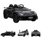 ES-Toys Elektro-Kinderauto Lamborghini Aventador SVJ schwarz (12 V)